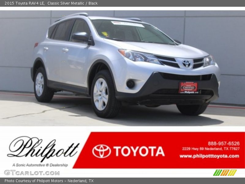 Classic Silver Metallic / Black 2015 Toyota RAV4 LE
