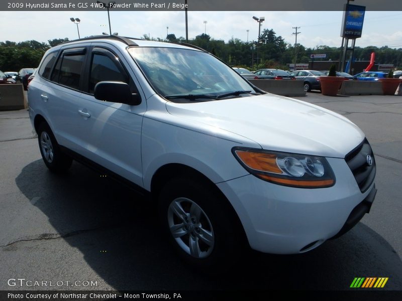 Powder White Pearl / Beige 2009 Hyundai Santa Fe GLS 4WD