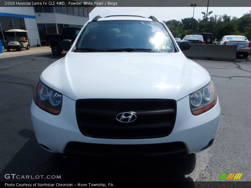 Powder White Pearl / Beige 2009 Hyundai Santa Fe GLS 4WD