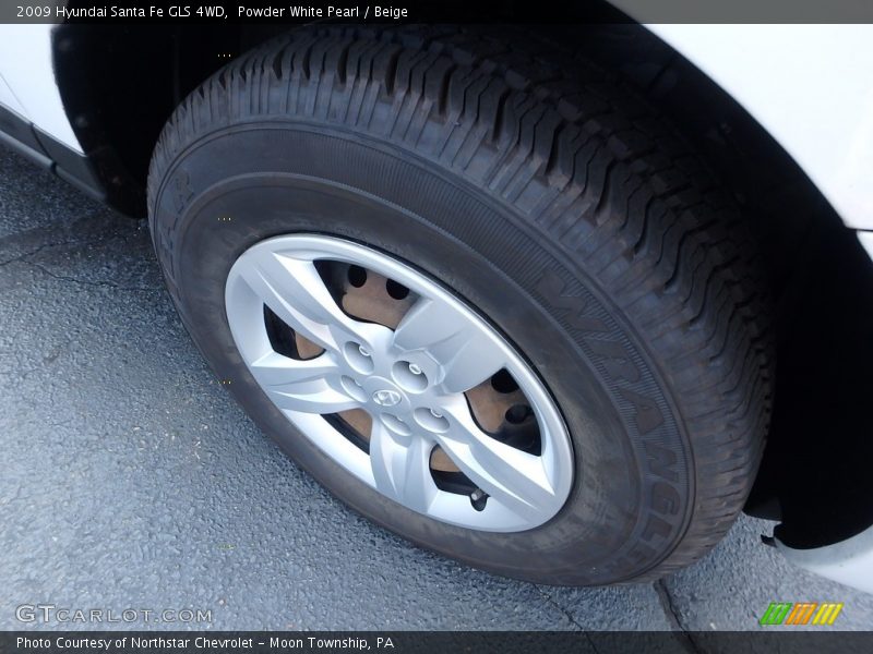Powder White Pearl / Beige 2009 Hyundai Santa Fe GLS 4WD
