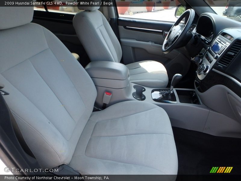 Powder White Pearl / Beige 2009 Hyundai Santa Fe GLS 4WD