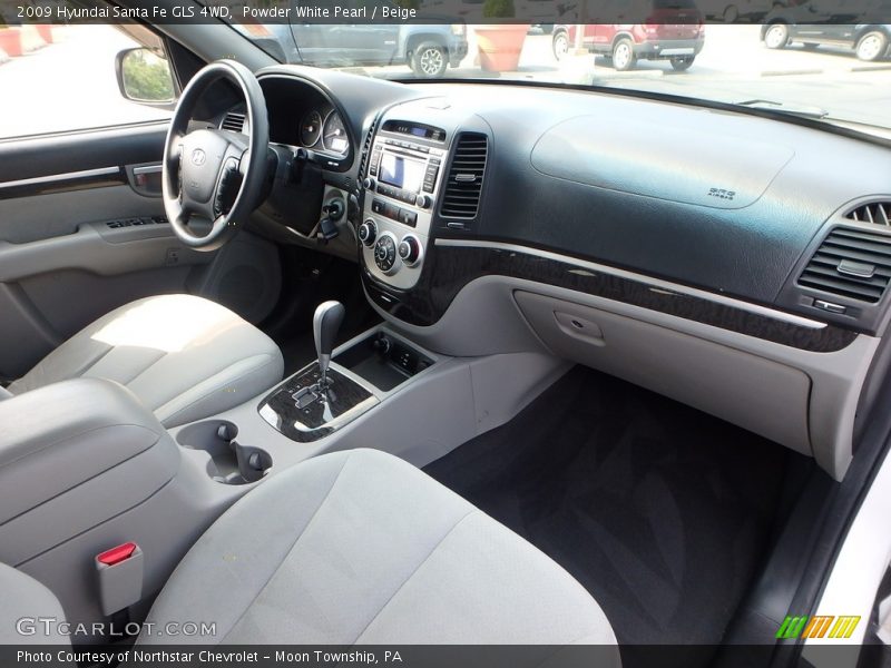 Powder White Pearl / Beige 2009 Hyundai Santa Fe GLS 4WD