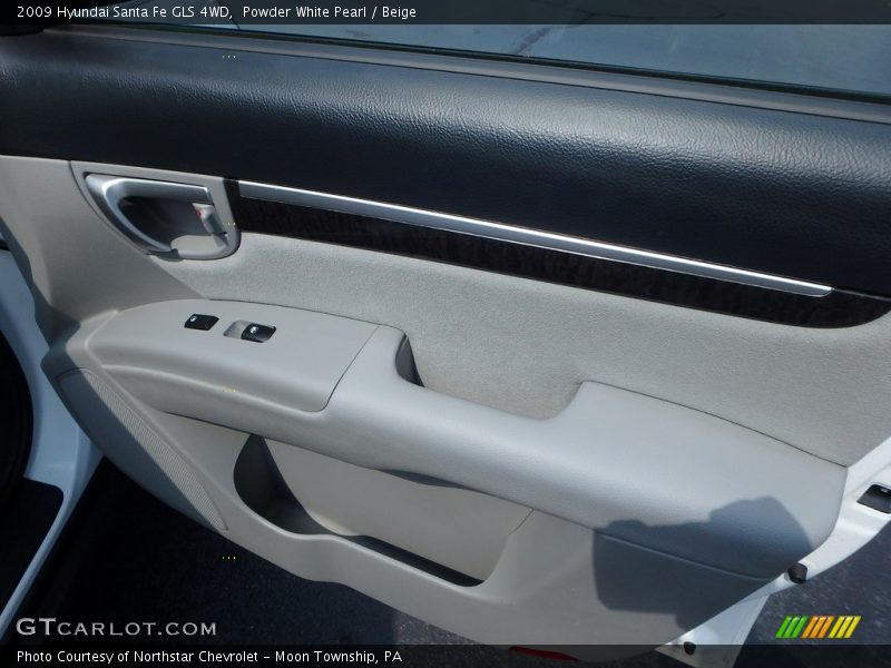 Powder White Pearl / Beige 2009 Hyundai Santa Fe GLS 4WD