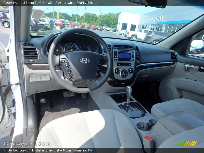 Powder White Pearl / Beige 2009 Hyundai Santa Fe GLS 4WD