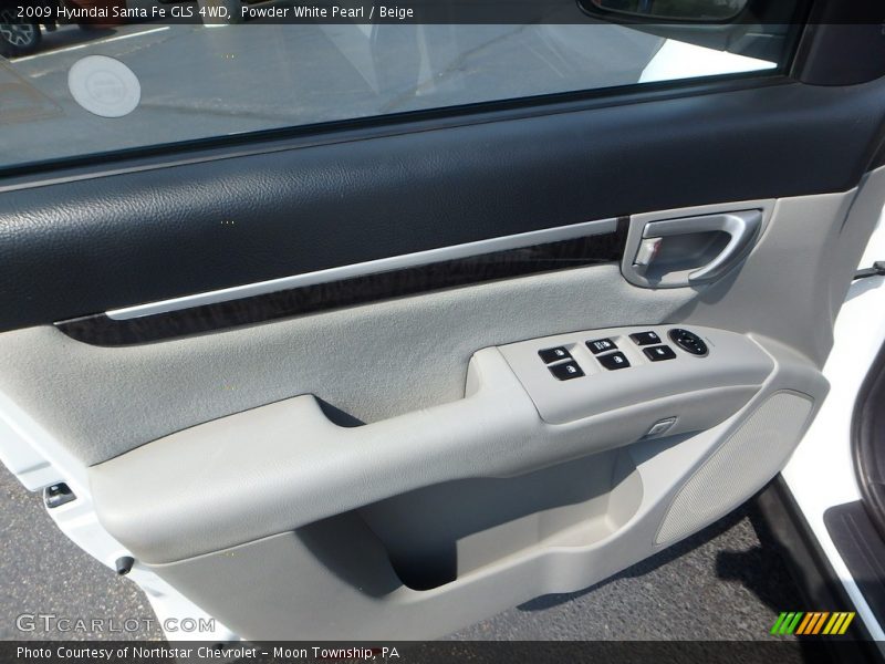 Powder White Pearl / Beige 2009 Hyundai Santa Fe GLS 4WD