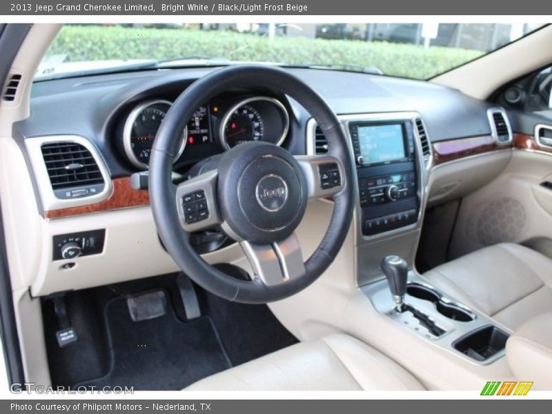 Bright White / Black/Light Frost Beige 2013 Jeep Grand Cherokee Limited