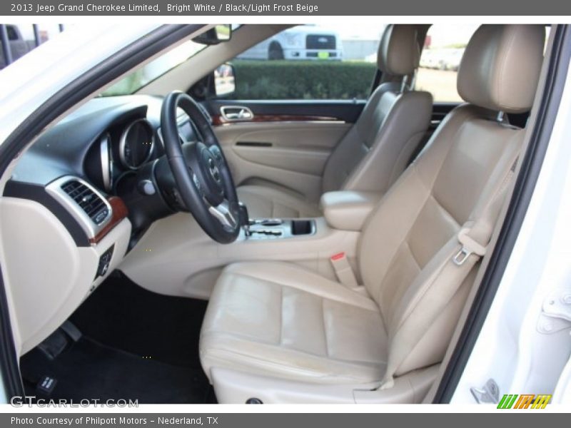 Bright White / Black/Light Frost Beige 2013 Jeep Grand Cherokee Limited