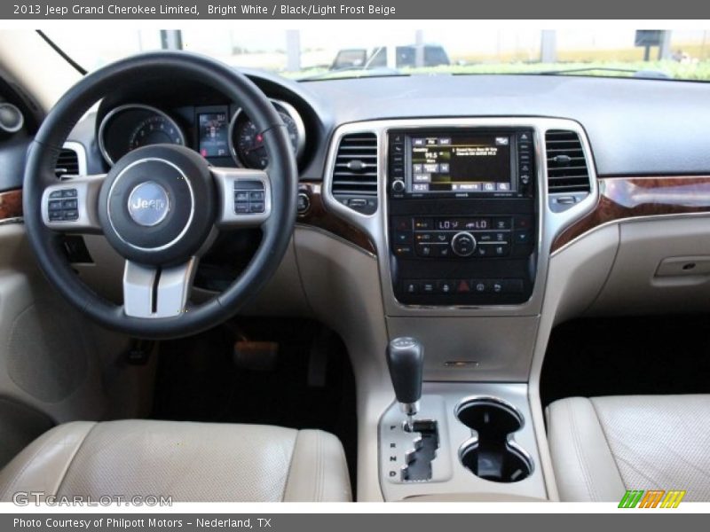 Bright White / Black/Light Frost Beige 2013 Jeep Grand Cherokee Limited