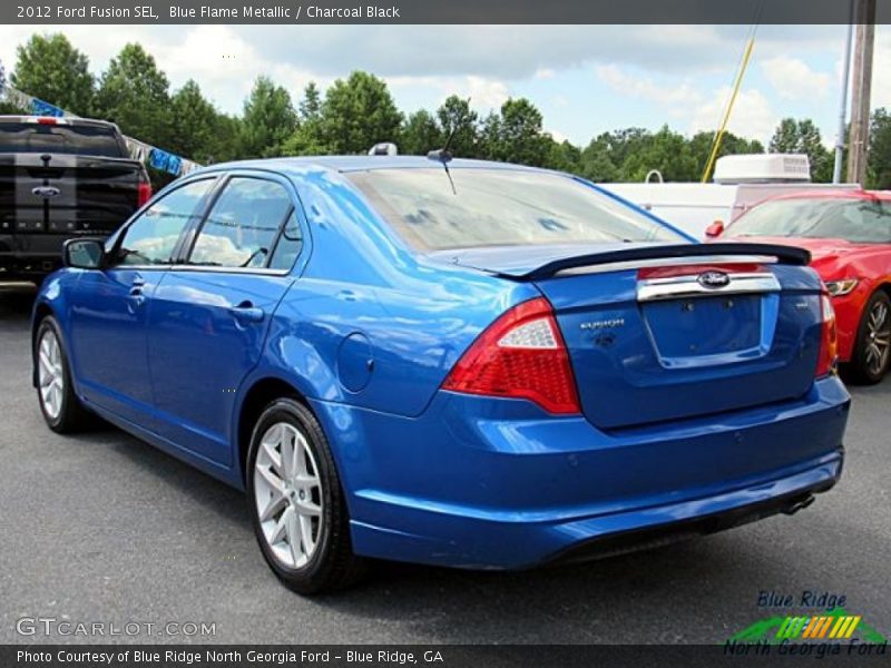 Blue Flame Metallic / Charcoal Black 2012 Ford Fusion SEL