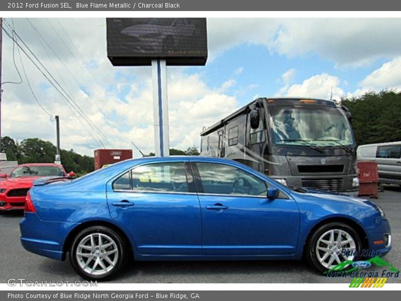 Blue Flame Metallic / Charcoal Black 2012 Ford Fusion SEL