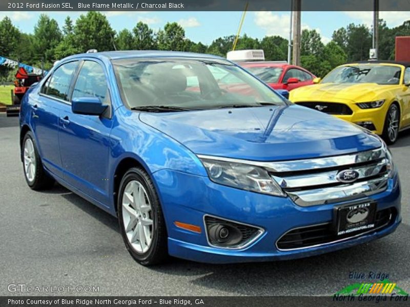 Blue Flame Metallic / Charcoal Black 2012 Ford Fusion SEL