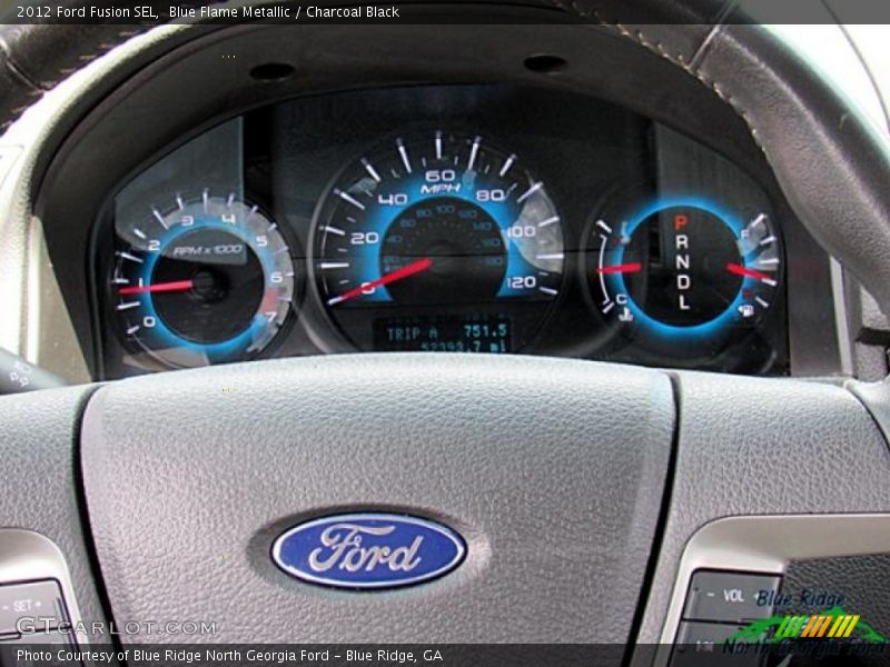 Blue Flame Metallic / Charcoal Black 2012 Ford Fusion SEL