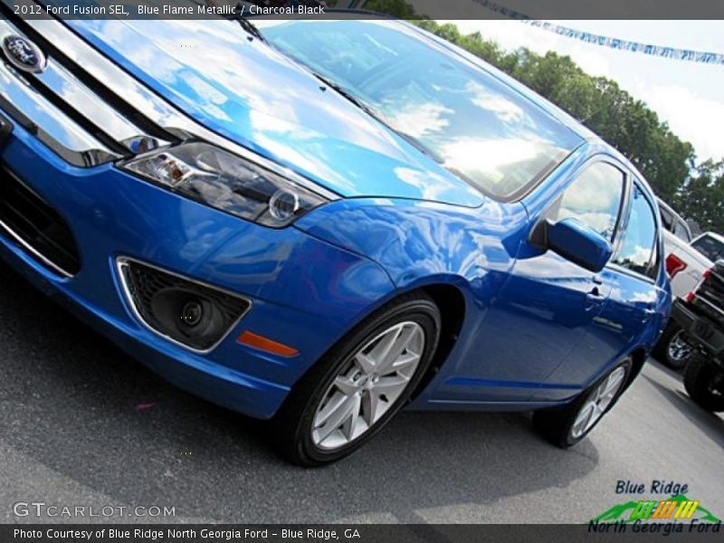 Blue Flame Metallic / Charcoal Black 2012 Ford Fusion SEL
