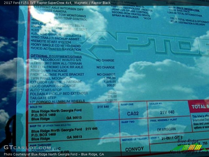 Magnetic / Raptor Black 2017 Ford F150 SVT Raptor SuperCrew 4x4
