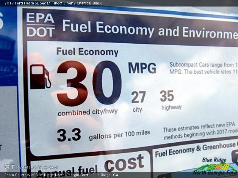 Ingot Silver / Charcoal Black 2017 Ford Fiesta SE Sedan