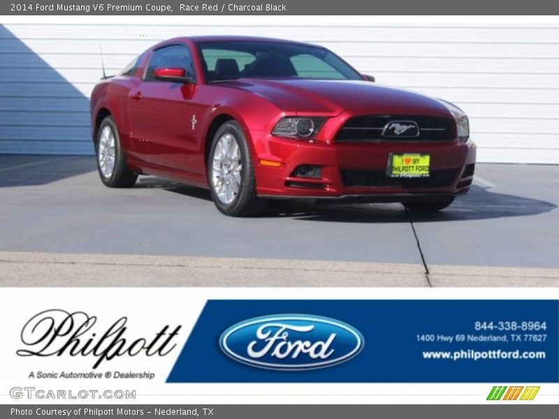 Race Red / Charcoal Black 2014 Ford Mustang V6 Premium Coupe
