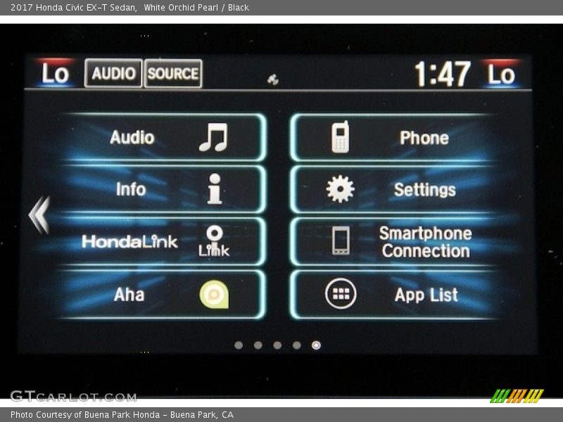 White Orchid Pearl / Black 2017 Honda Civic EX-T Sedan