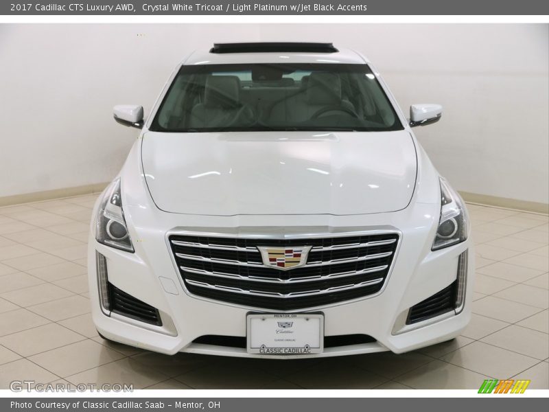 Crystal White Tricoat / Light Platinum w/Jet Black Accents 2017 Cadillac CTS Luxury AWD