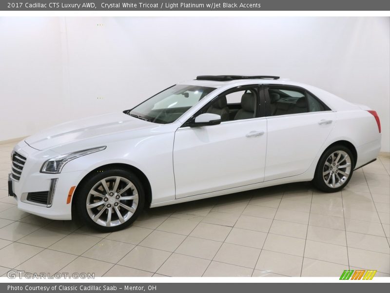 Crystal White Tricoat / Light Platinum w/Jet Black Accents 2017 Cadillac CTS Luxury AWD
