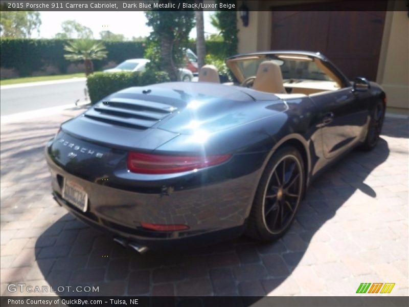 Dark Blue Metallic / Black/Luxor Beige 2015 Porsche 911 Carrera Cabriolet