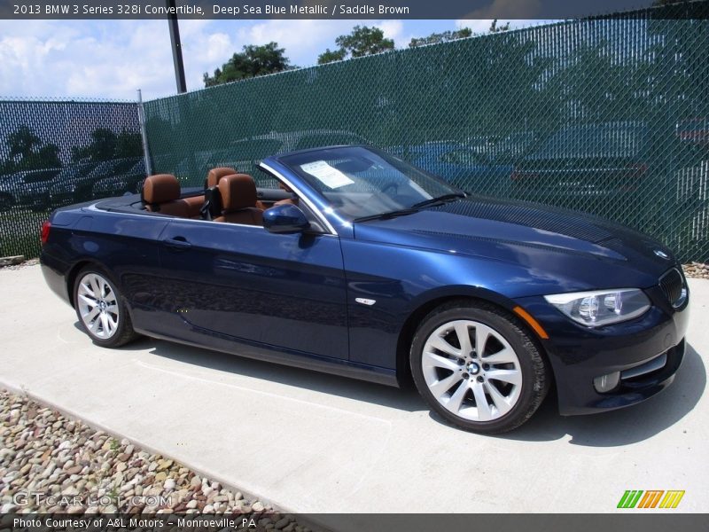 Deep Sea Blue Metallic / Saddle Brown 2013 BMW 3 Series 328i Convertible