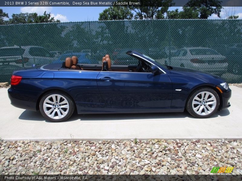 Deep Sea Blue Metallic / Saddle Brown 2013 BMW 3 Series 328i Convertible