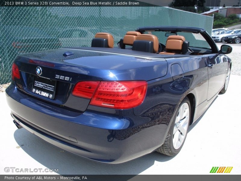 Deep Sea Blue Metallic / Saddle Brown 2013 BMW 3 Series 328i Convertible