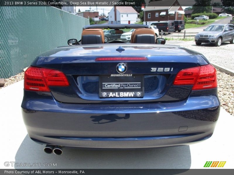 Deep Sea Blue Metallic / Saddle Brown 2013 BMW 3 Series 328i Convertible