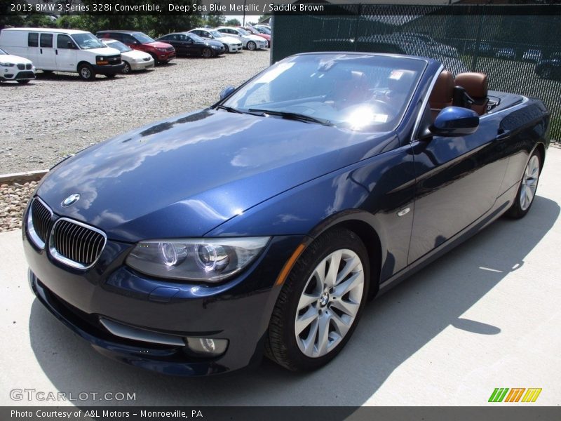 Deep Sea Blue Metallic / Saddle Brown 2013 BMW 3 Series 328i Convertible