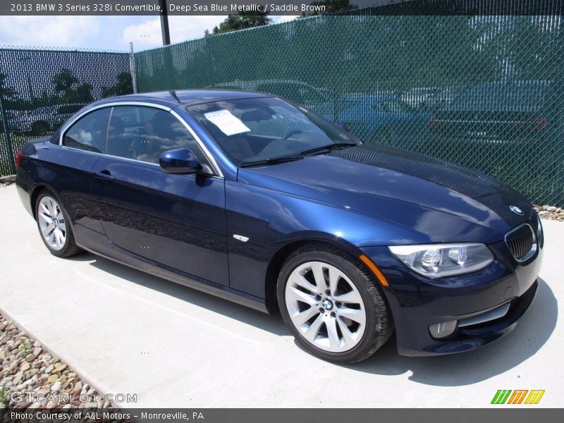 Deep Sea Blue Metallic / Saddle Brown 2013 BMW 3 Series 328i Convertible