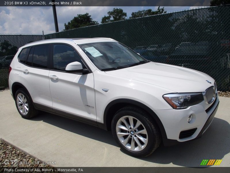 Alpine White / Black 2016 BMW X3 xDrive28i