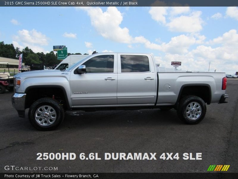 Quicksilver Metallic / Jet Black 2015 GMC Sierra 2500HD SLE Crew Cab 4x4