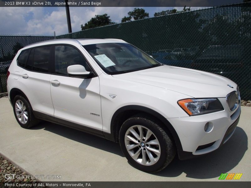 Alpine White / Sand Beige 2013 BMW X3 xDrive 28i