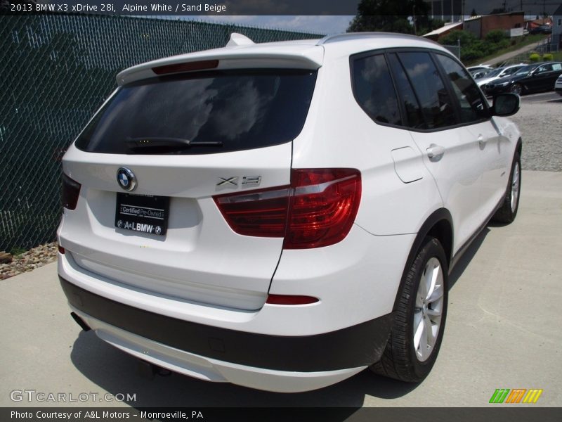 Alpine White / Sand Beige 2013 BMW X3 xDrive 28i