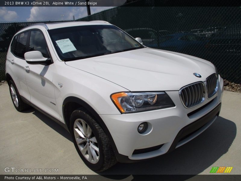 Alpine White / Sand Beige 2013 BMW X3 xDrive 28i