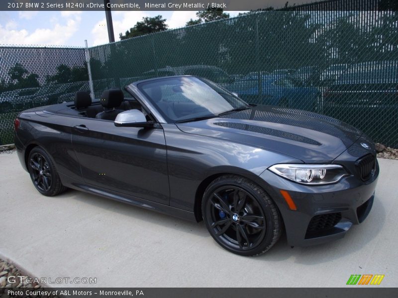 Mineral Grey Metallic / Black 2017 BMW 2 Series M240i xDrive Convertible