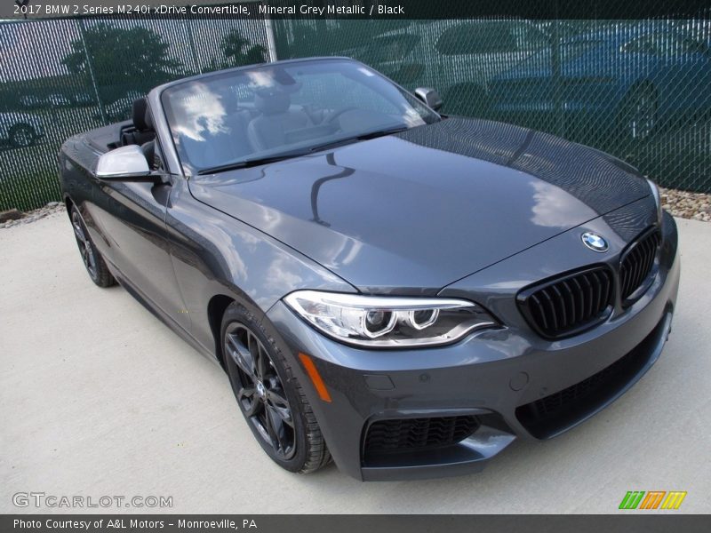 Mineral Grey Metallic / Black 2017 BMW 2 Series M240i xDrive Convertible