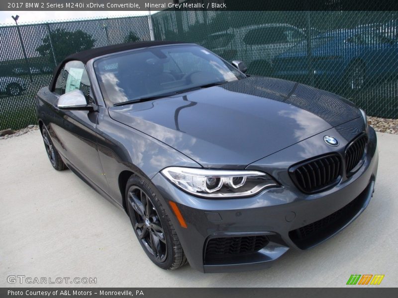 Mineral Grey Metallic / Black 2017 BMW 2 Series M240i xDrive Convertible