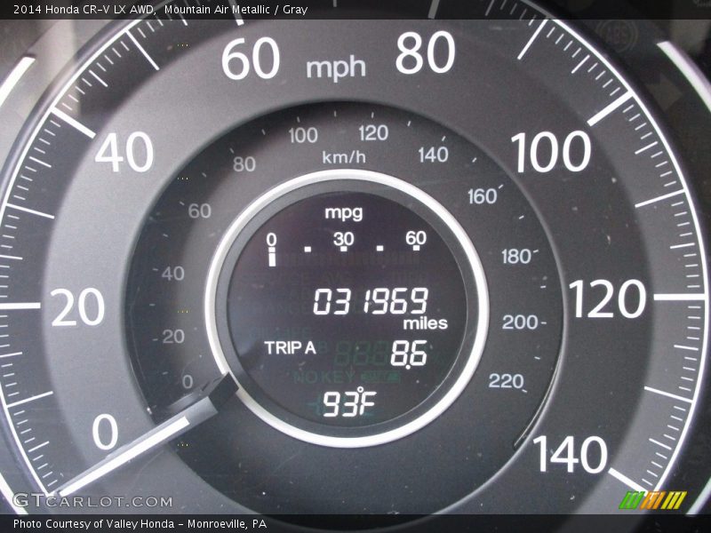 Mountain Air Metallic / Gray 2014 Honda CR-V LX AWD