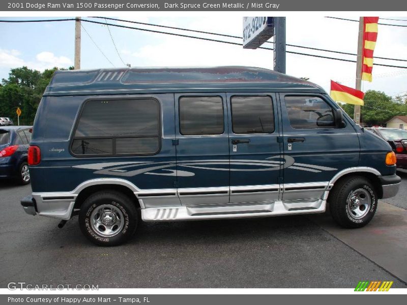 Dark Spruce Green Metallic / Mist Gray 2001 Dodge Ram Van 1500 Passenger Conversion