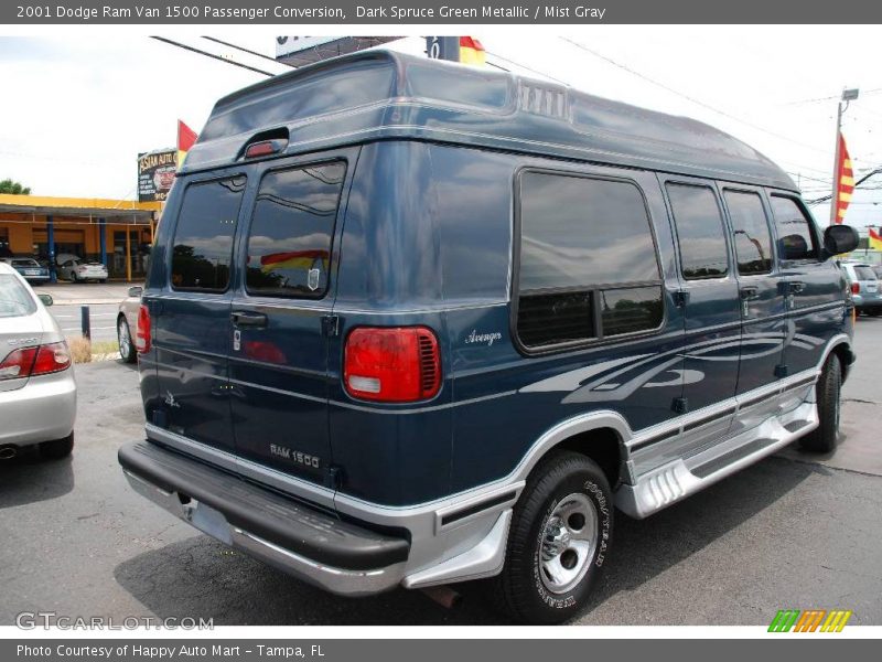 Dark Spruce Green Metallic / Mist Gray 2001 Dodge Ram Van 1500 Passenger Conversion