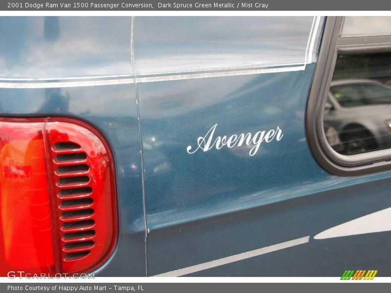 Dark Spruce Green Metallic / Mist Gray 2001 Dodge Ram Van 1500 Passenger Conversion