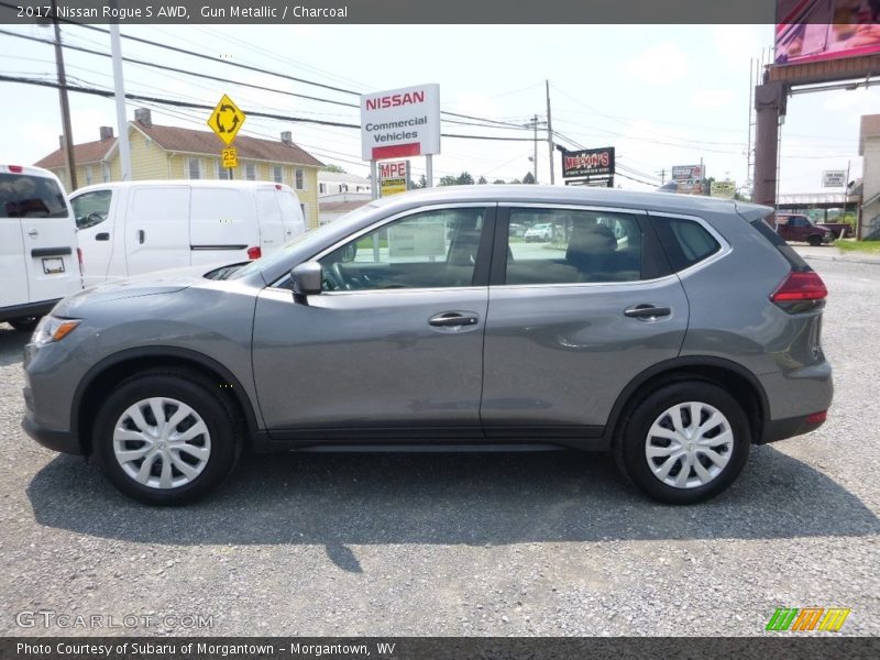 Gun Metallic / Charcoal 2017 Nissan Rogue S AWD
