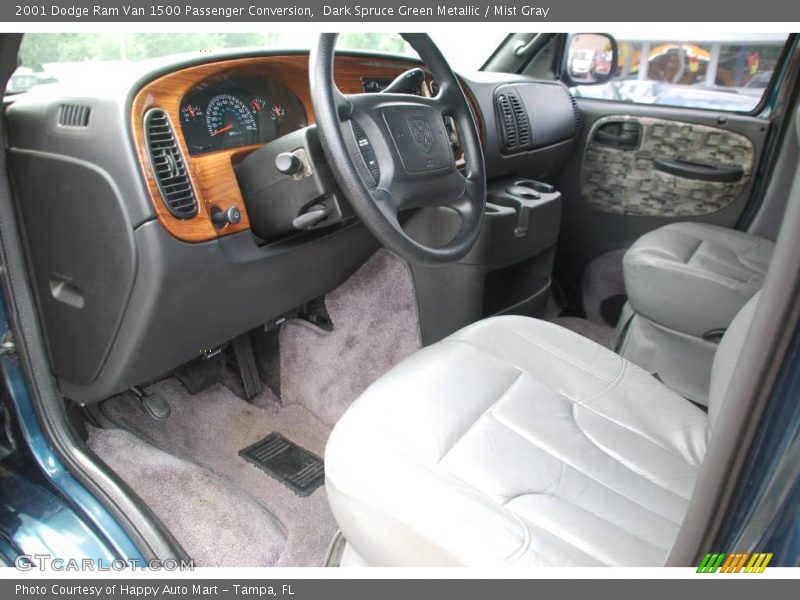 Dark Spruce Green Metallic / Mist Gray 2001 Dodge Ram Van 1500 Passenger Conversion