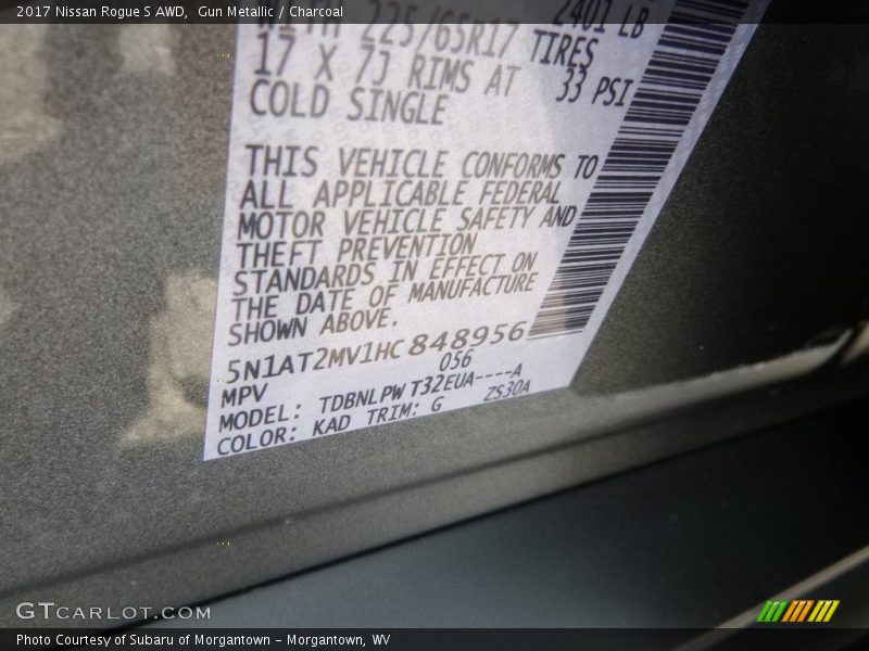 Gun Metallic / Charcoal 2017 Nissan Rogue S AWD