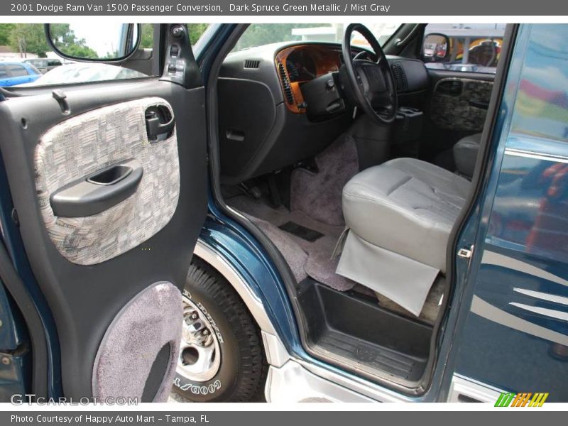 Dark Spruce Green Metallic / Mist Gray 2001 Dodge Ram Van 1500 Passenger Conversion