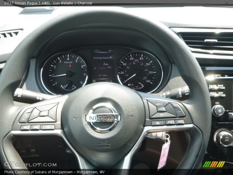 Gun Metallic / Charcoal 2017 Nissan Rogue S AWD