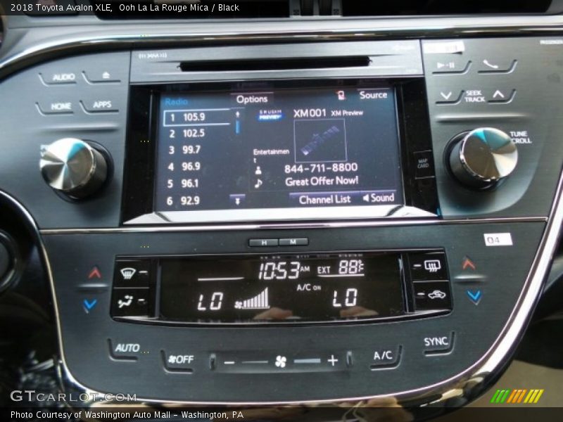 Controls of 2018 Avalon XLE