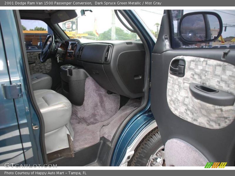 Dark Spruce Green Metallic / Mist Gray 2001 Dodge Ram Van 1500 Passenger Conversion