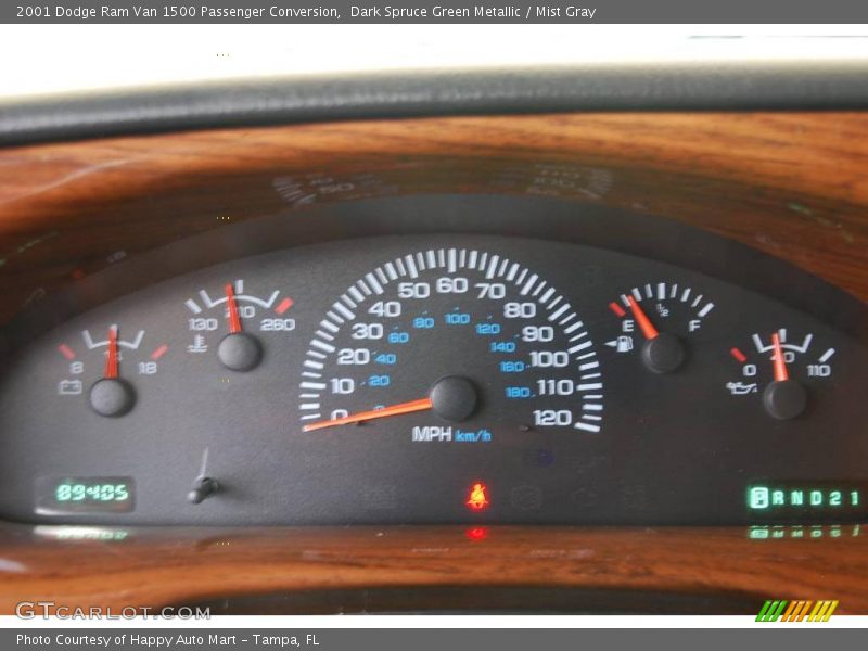 Dark Spruce Green Metallic / Mist Gray 2001 Dodge Ram Van 1500 Passenger Conversion